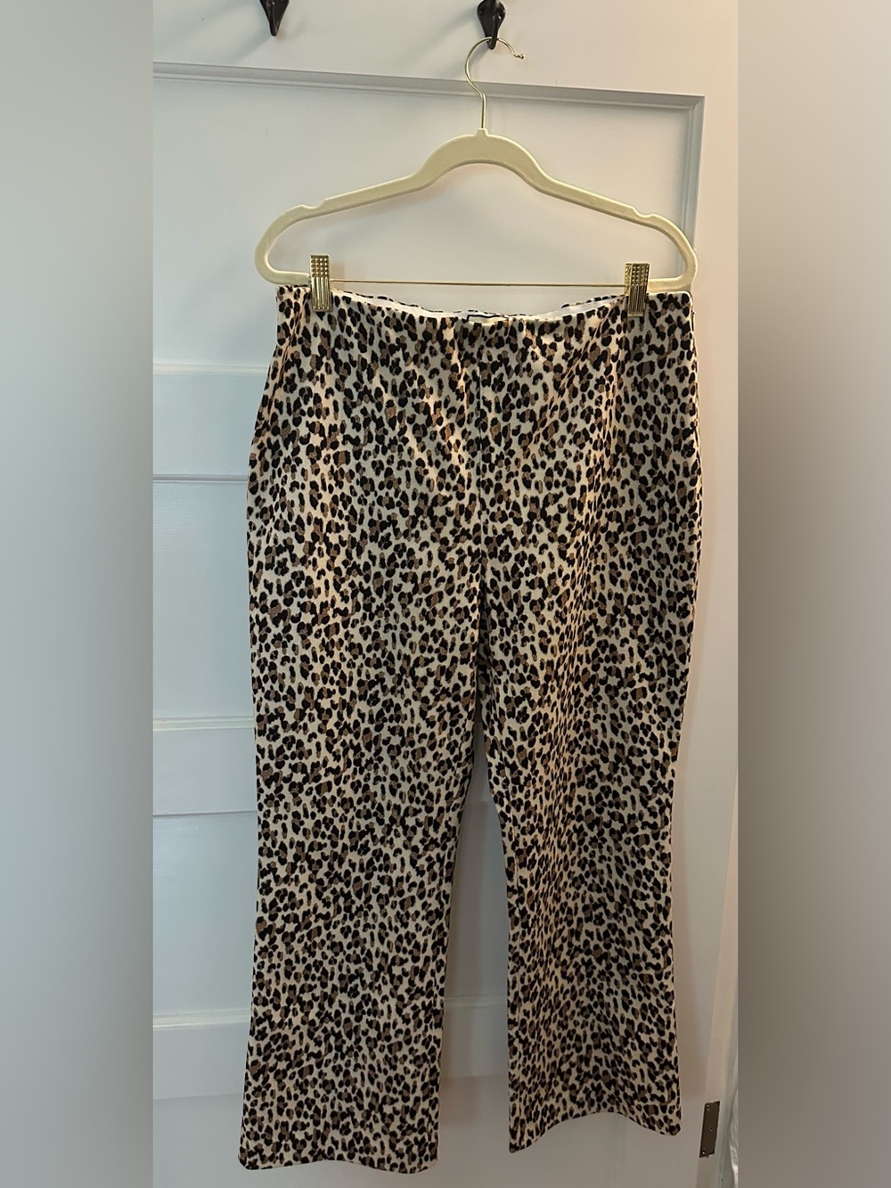 Tuckernuck Leopard-Print Boot Cut Pants in Beige and Black
